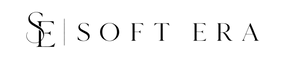 The logo for SOFT ERA features a stylized monogram 'SE' with a vertical divider line, followed by the brand name 'SOFT ERA' in a clean serif typeface, all in black on a solid white background.